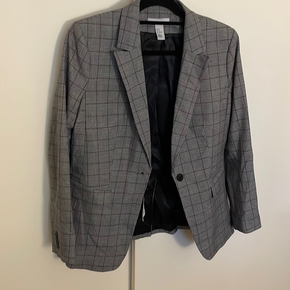 H&M Glen plaid large blazer